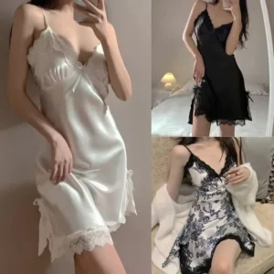 Hot V Neck Lace Night Dress